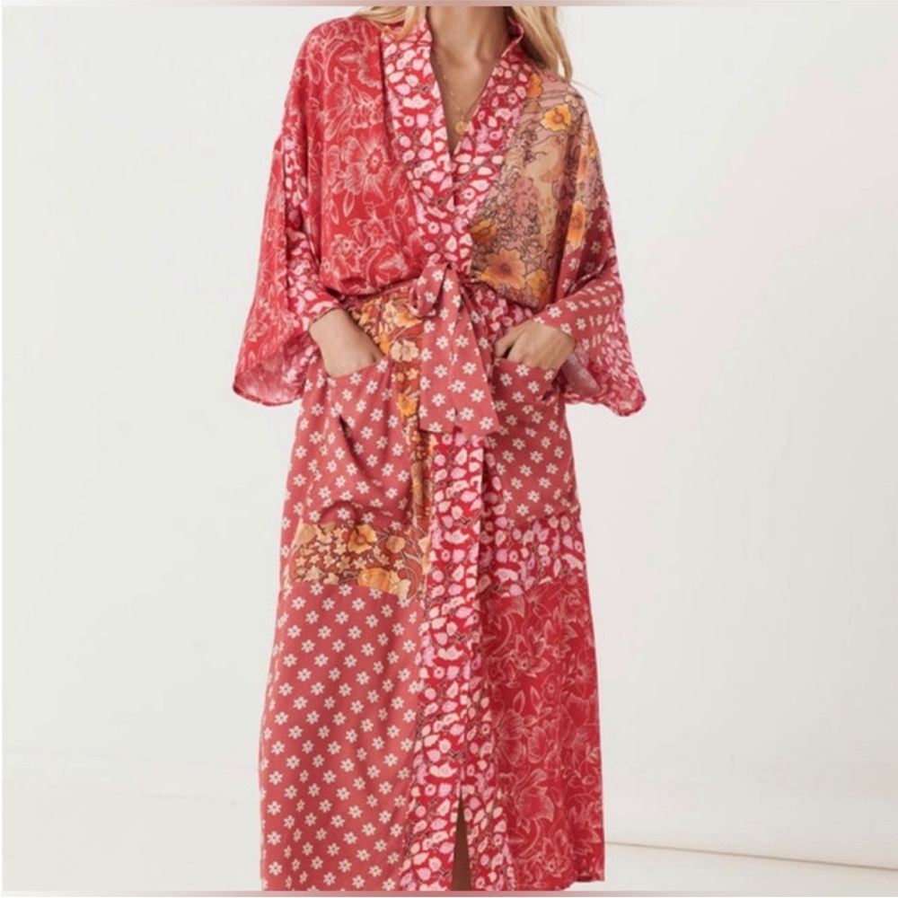 Spell Gypsy renew kimono Jacket - Red and Brown